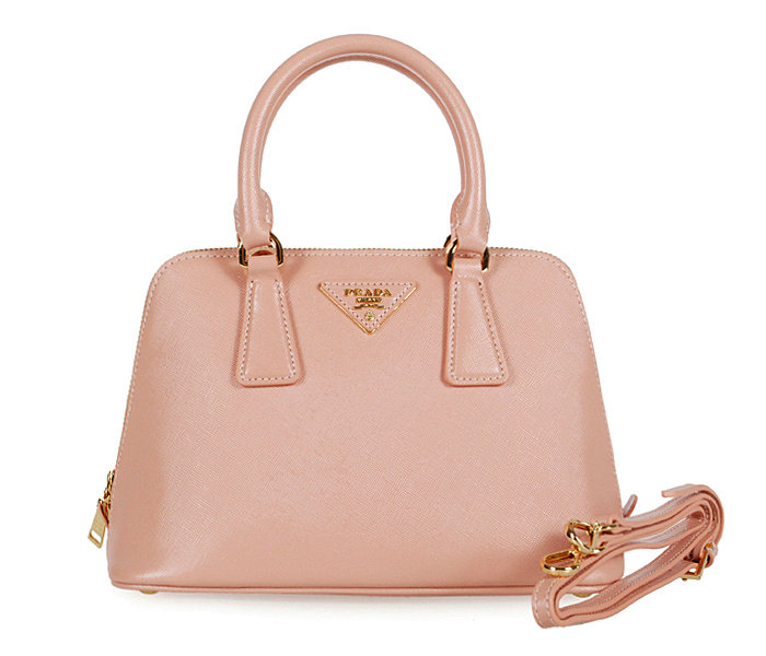 2014 Prada Shiny Saffiano Leather Two Handle Bag BL0838 Light pink for sale - Click Image to Close